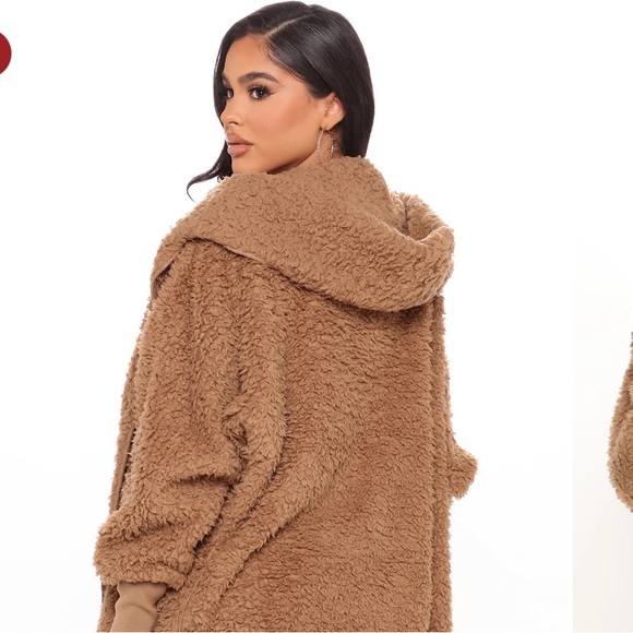 Fashion Nova Women’s Sherpa Open front Coat jacket Caramel in colorSize M/L Warm - Picture 3 of 16